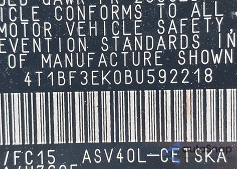 2011 Toyota Camry Se из США, поврежденный, VIN 4T1BF3EK0BU592218